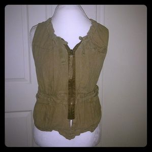 Brown Zip up Vest